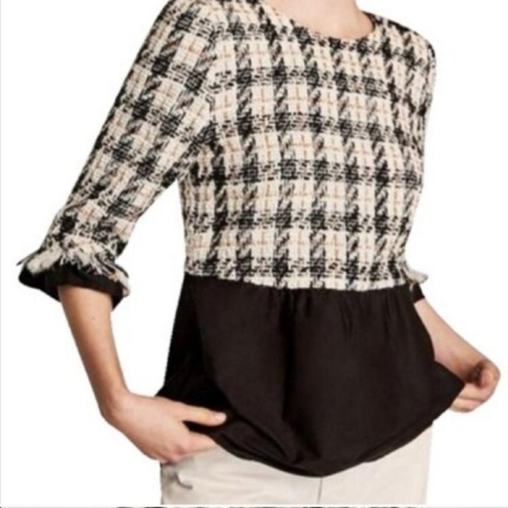ZARA TWEED PEPLUM TOP